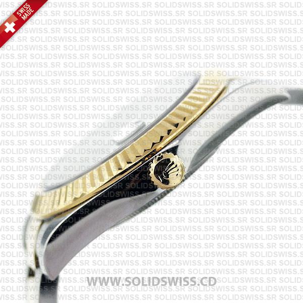Rolex Datejust Two-Tone Gold Black Roman Dial Watch