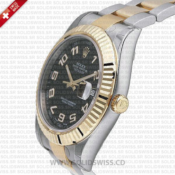 Rolex Datejust Two-Tone Gold Black Arabic Dial