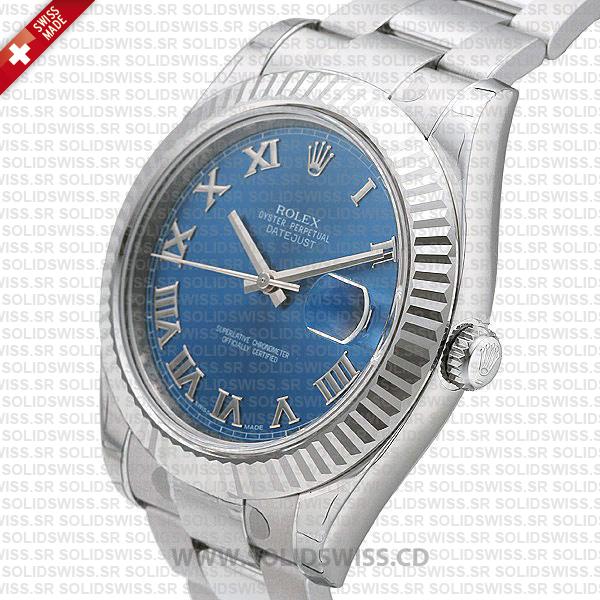 Rolex Datejust 18k White Gold Fluted Bezel