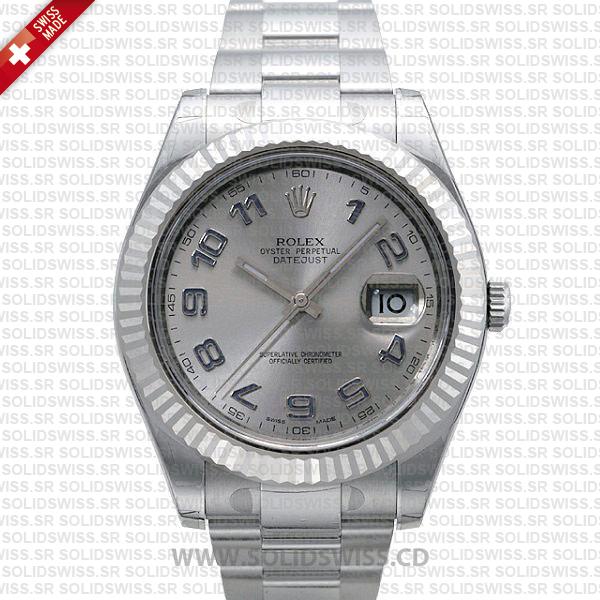 Rolex Datejust Arabic Silver Dial 904L Steel | Replica Watch