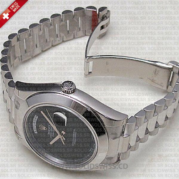 Rolex Day-Date II White Gold Black Arabic Dial