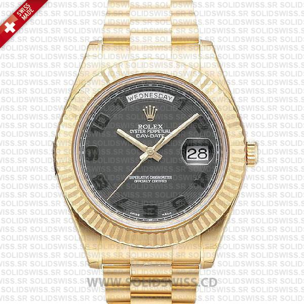 Rolex Day-Date II Gold Black Arabic