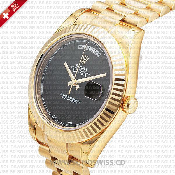 Rolex Day-Date II Gold Black Arabic