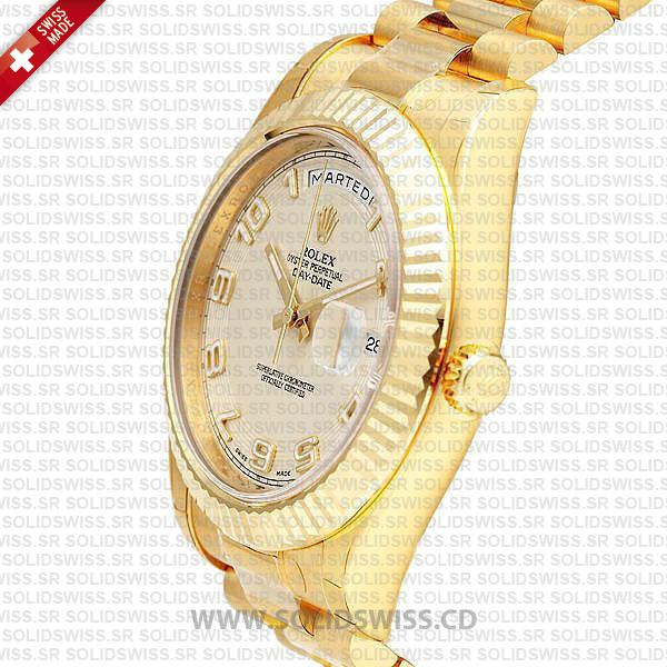 Rolex Day-Date II Yellow Gold White Arabic Dial