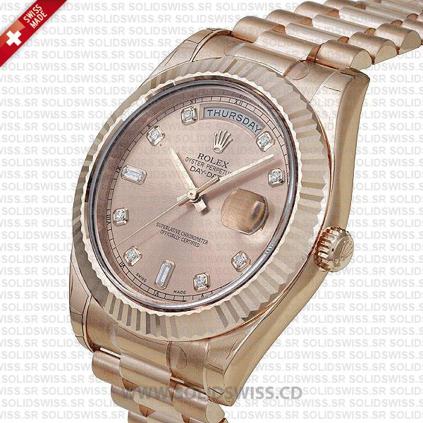 Rolex Day-Date Rose Gold Gold Diamonds