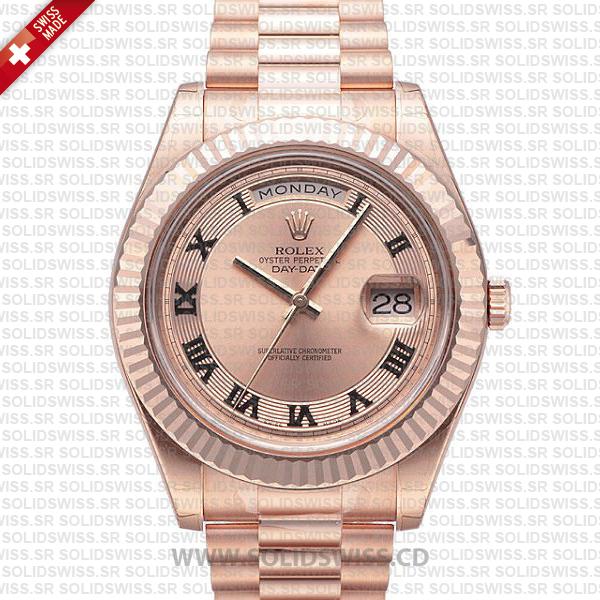 Rolex Day-Date Rose Gold Gold Roman