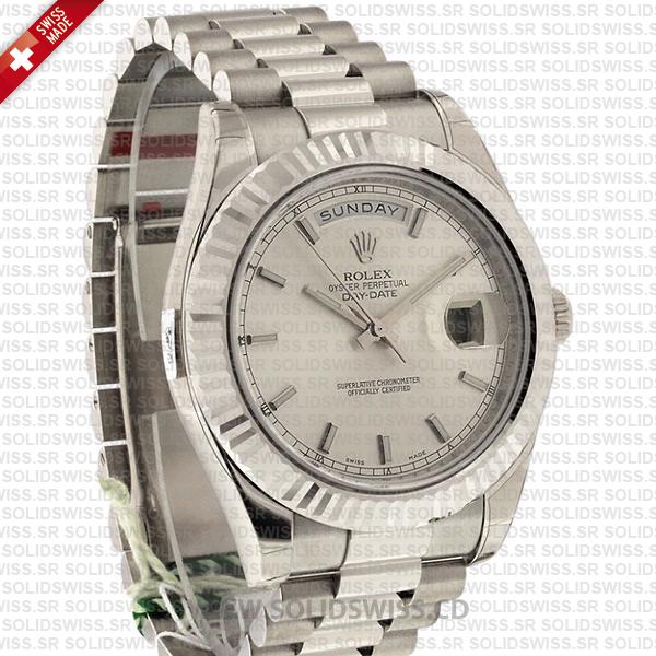 Rolex Day-Date II Silver Dial Stainless Steel | Swiss Replica