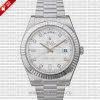 Rolex Day-Date II White Gold Silver Diamond Dial | Solidswiss