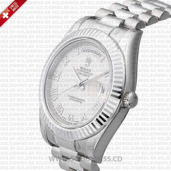 Rolex Day-Date SS White Roman