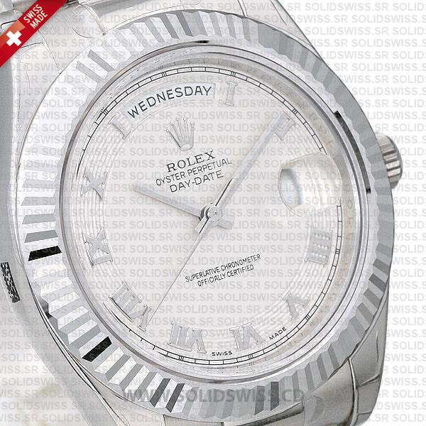 Rolex Day-Date SS White Roman