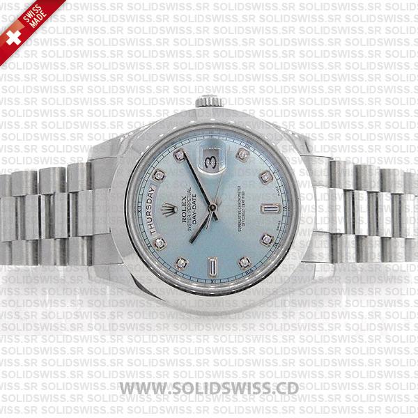 Rolex Day-Date SS Blue Diamonds