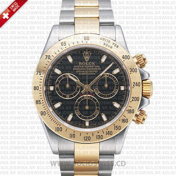 Rolex Daytona Two-Tone Black Dial 40mm | Swiss Replica