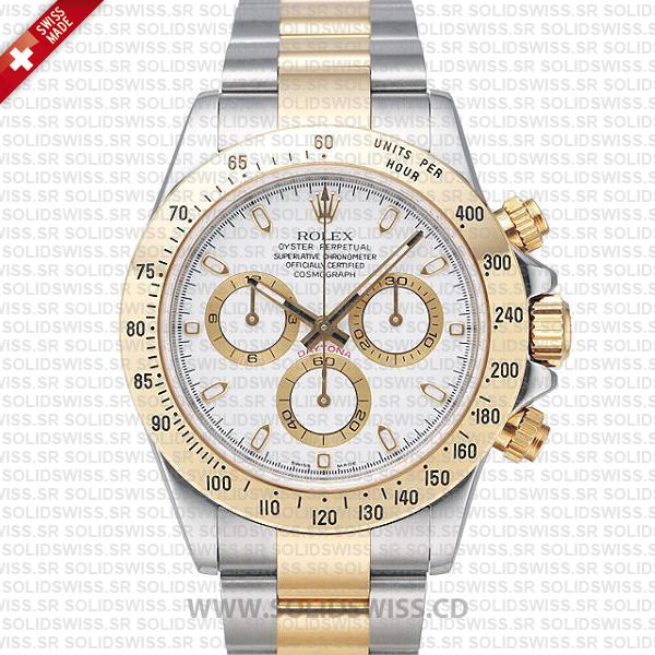 Rolex Daytona Two-Tone 18k Yellow Gold White Dial | Solidswiss