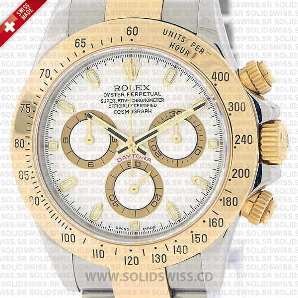 Rolex Daytona Two-Tone 18k Yellow Gold White Dial