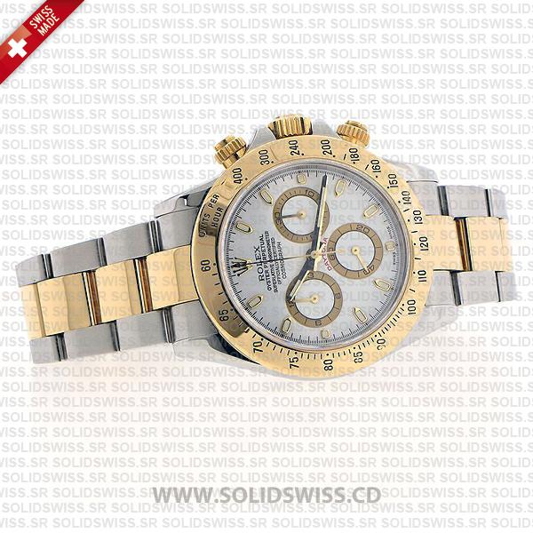 Rolex Daytona Two-Tone 18k Yellow Gold White Dial 40mm