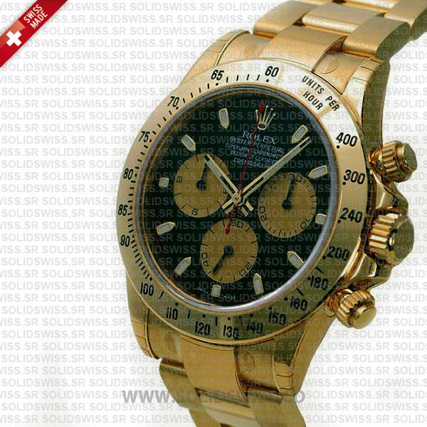 Rolex Daytona Gold Black Dial 40mm Luxury Replica Watch