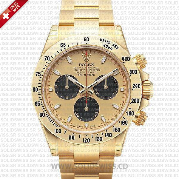 Rolex Daytona 18k Yellow Gold Stainless Steel Gold Dial Replica