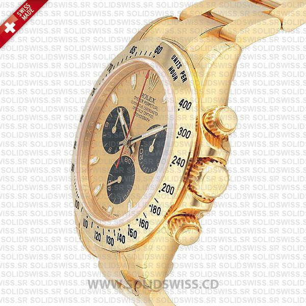 Rolex Daytona 18k Yellow Gold Stainless Steel Gold Dial
