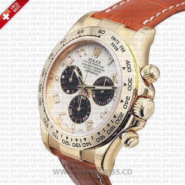 Rolex Daytona 18k Yellow Gold Leather Strap
