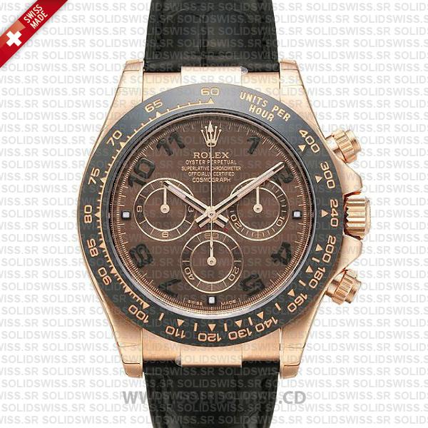 Rolex Daytona Rose Gold Brown Dial Replica Watch | Solidswiss