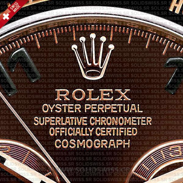 Replica Rolex Cosmograph Daytona 18k Rose Gold Brown Arabic Dial 40mm