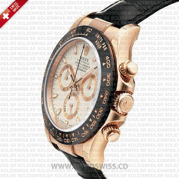 Rolex Daytona Rose Gold Black Ceramic Bezel