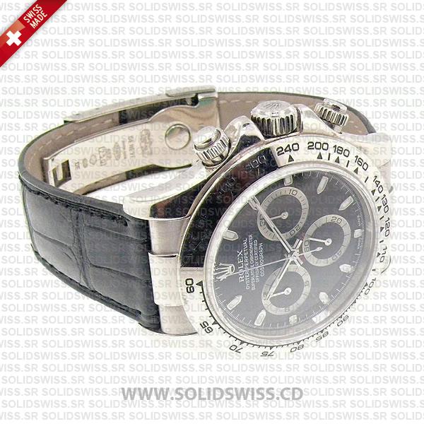 Rolex Daytona White Gold Leather Strap