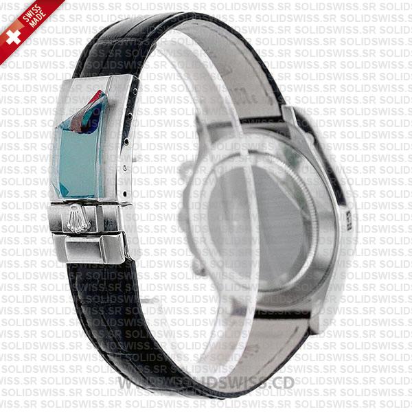 Rolex Daytona in 18k White Gold, with a Black Dial & a Leather Bracelet