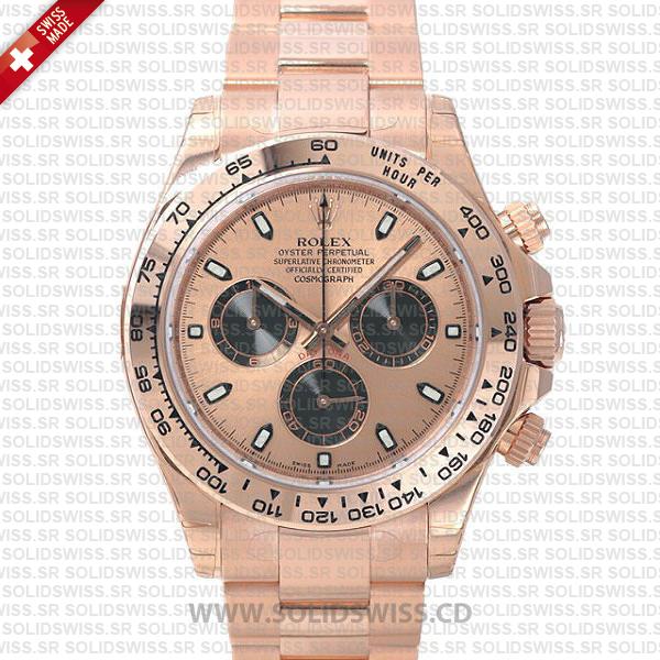 Rolex Daytona 904L Steel Rose Gold Dial | Swiss Replica Watch