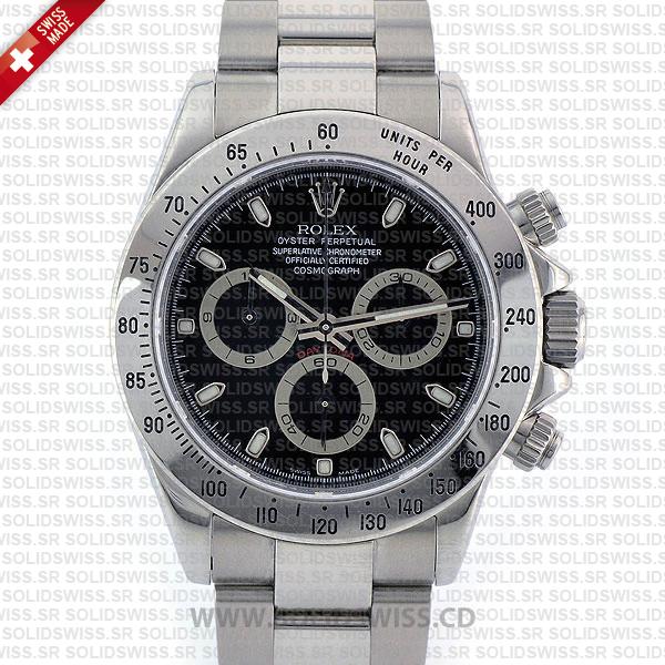 Rolex Daytona 18k White Gold Black Dial | Solidswiss Replica