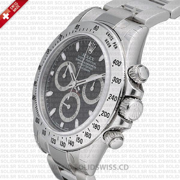 Rolex Daytona 18k White Gold Black Dial Replica