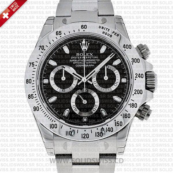 Rolex Daytona 18k White Gold Black Dial Replica Watch