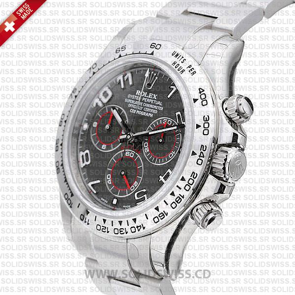 Rolex Daytona 18k White Gold Grey Arabic Dial Replica