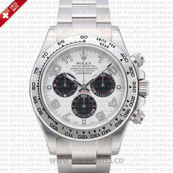 Rolex Daytona Stainless Steel White Gold White Dial Replica