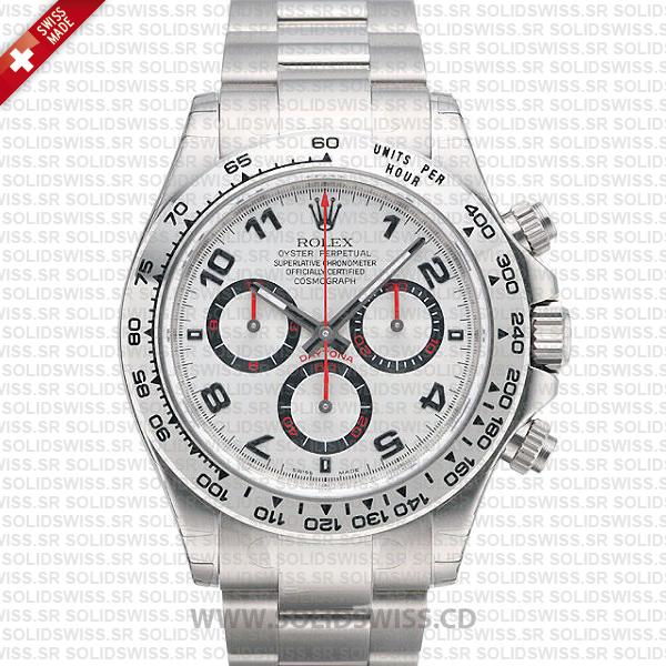 Rolex Daytona White Gold Arabic Dial 40mm | Solidswiss Watch