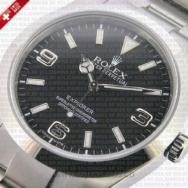 Rolex Explorer 1 Stainless Steel Black Dial Replica Watch