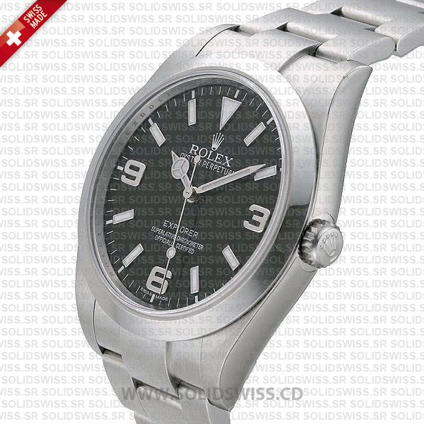 Rolex Explorer 1 Stainless Steel Black Dial Replica