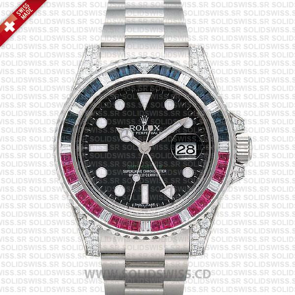 Rolex GMT-Master II Blue Red Ruby | 18k White Gold Watch