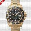 Rolex GMT-Master II Gold Black Dial Replica Watch | Solidswiss