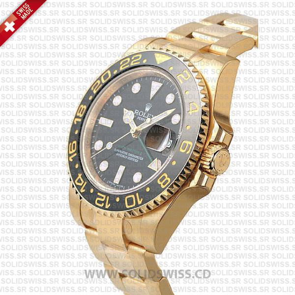 Rolex GMT-Master II Gold Black Dial Replica Watch