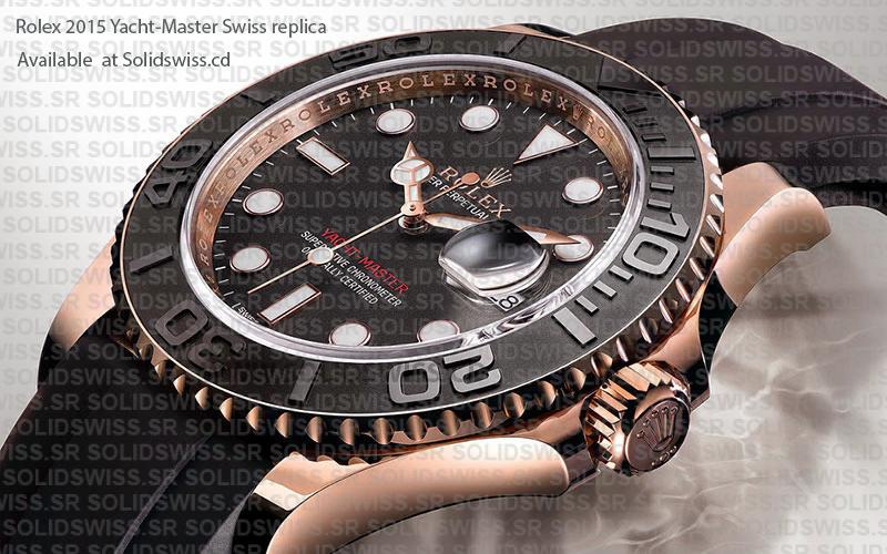 Rolex Yacht-Master Rose Gold Black Dial Swiss Replica Guide