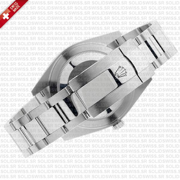 Rolex Datejust 41 Oyster Blue Dial Stick Markers 904l Steel 18k White Gold Fluted Bezel 41mm Swiss Replica Watch