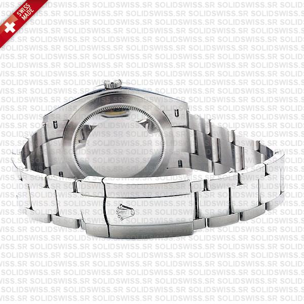 Rolex Datejust 41 Oyster Blue Dial Stick Markers 904l Steel 18k White Gold Fluted Bezel 41mm Swiss Replica Watch