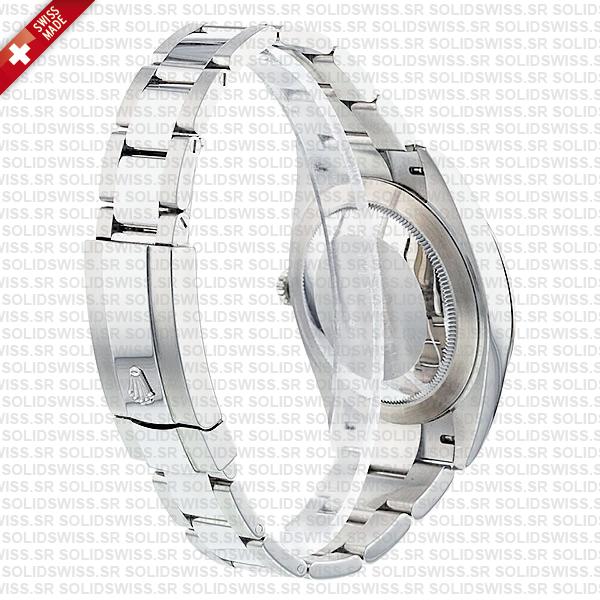 Rolex Datejust 41 Oyster Blue Dial Stick Markers 904l Steel 18k White Gold Fluted Bezel 41mm Swiss Replica Watch