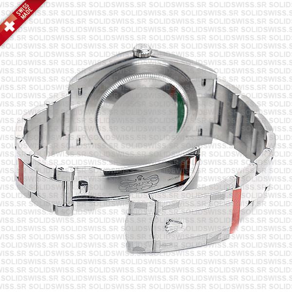 Rolex Datejust 41 Oyster Blue Dial Stick Markers 904l Steel 18k White Gold Fluted Bezel 41mm Swiss Replica Watch