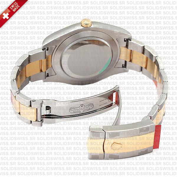 Rolex Datejust Ii Oyster 2-tone 18k Yellow Gold/904l Steel Fluted Bezel Gold Dial Diamond Markers 41mm Swiss Replica Watch