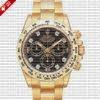 Rolex Daytona 18k Yellow Gold Black Diamond Dial Watch