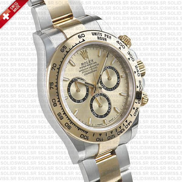 Rolex Cosmograph Daytona 2-tone 18k Yellow Gold/904l Steel Ref.126503 Gold Dial Stick Markers 40mm Cal.4131 Swiss Replica Super Clone New 2024 Model