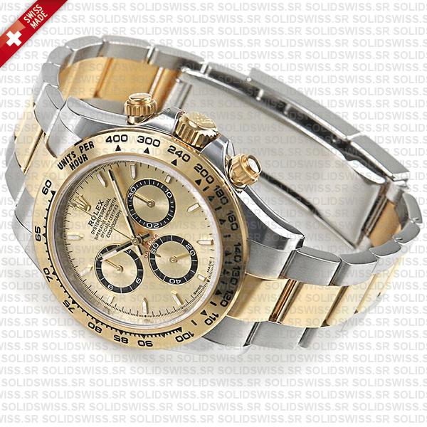 Rolex Cosmograph Daytona 2-tone 18k Yellow Gold/904l Steel Ref.126503 Gold Dial Stick Markers 40mm Cal.4131 Swiss Replica Super Clone New 2024 Model