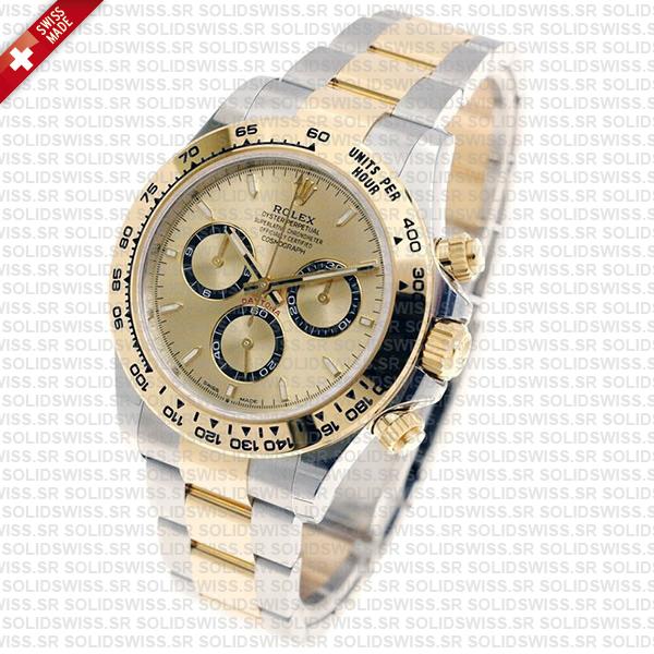 Rolex Cosmograph Daytona 2-tone 18k Yellow Gold/904l Steel Ref.126503 Gold Dial Stick Markers 40mm Cal.4131 Swiss Replica Super Clone New 2024 Model